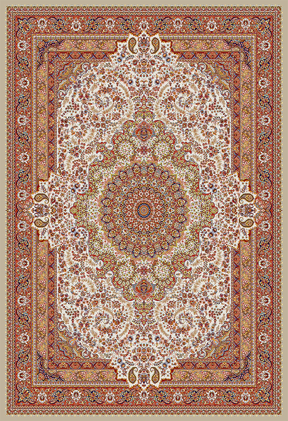 فرش ابریشم ماشینی مدرن و سنتی مناسب حال و پذیرایی برند دفه کد  ABRISHAM SM 640