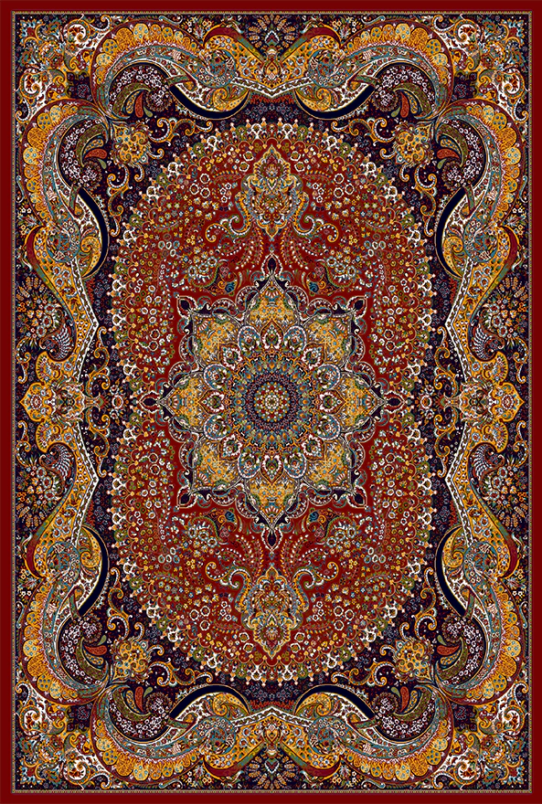 فرش ابریشم ماشینی مدرن و سنتی مناسب حال و پذیرایی برند دفه کد  ABRISHAM SM 650