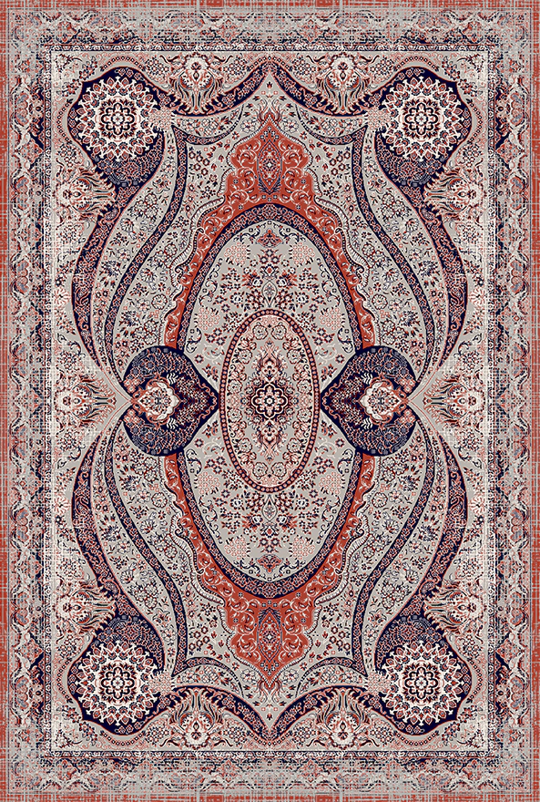 فرش ابریشم ماشینی مدرن و سنتی مناسب حال و پذیرایی برند دفه کد  ABRISHAM SM 659