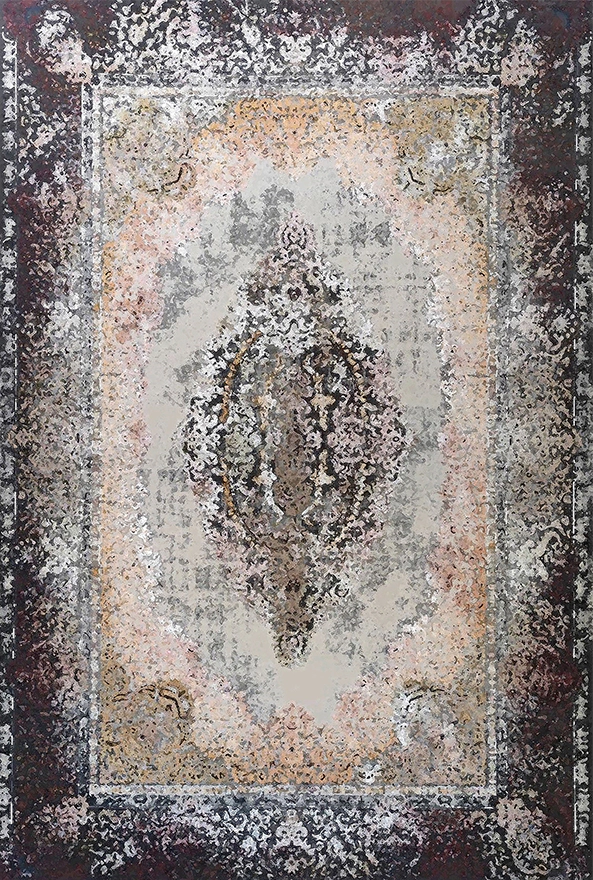 فرش ابریشم ماشینی مدرن و سنتی مناسب حال و پذیرایی برند دفه کد  ABRISHAM SM 676