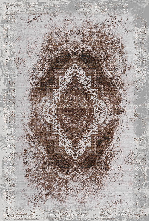 فرش ابریشم ماشینی مدرن و سنتی مناسب حال و پذیرایی برند دفه کد  ABRISHAM SM 677