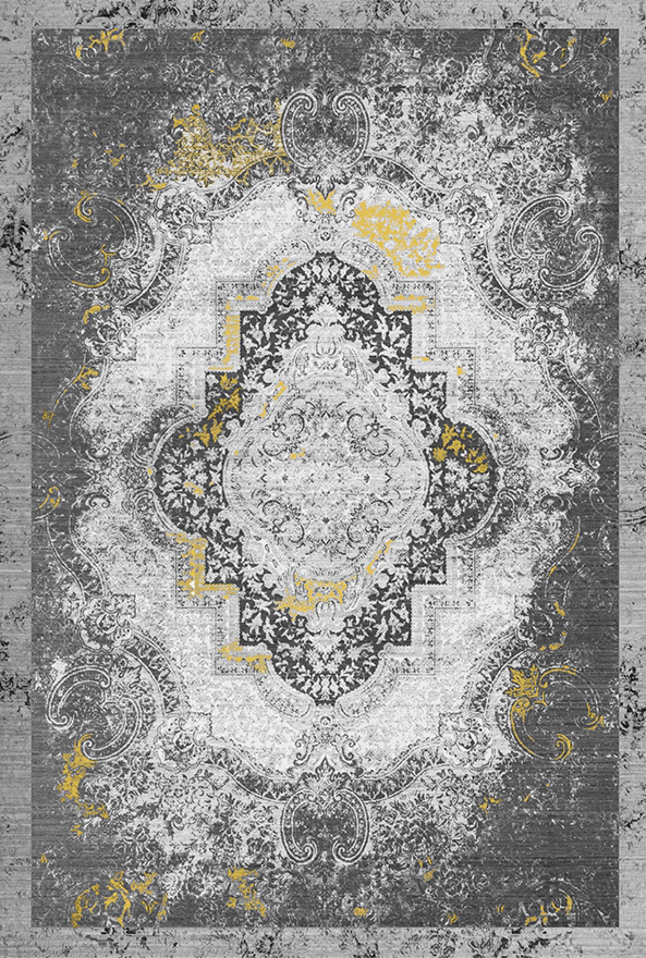 فرش ابریشم ماشینی مدرن و سنتی مناسب حال و پذیرایی برند دفه کد  ABRISHAM SM 679