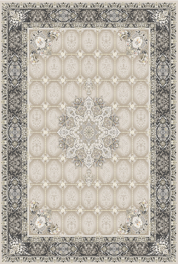 فرش ابریشم ماشینی مدرن و سنتی مناسب حال و پذیرایی برند دفه کد  ABRISHAM SM 692