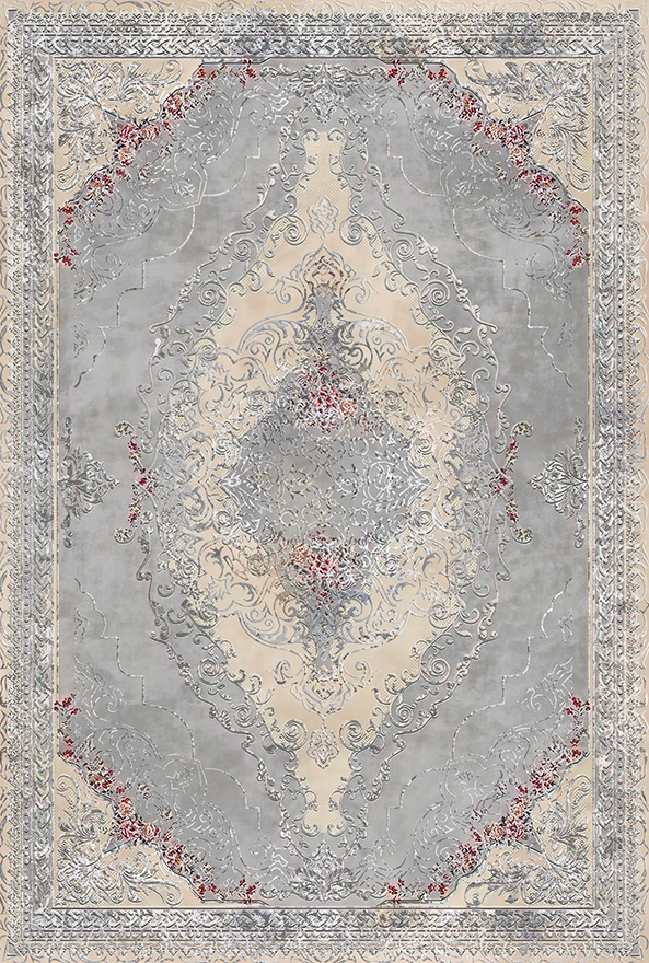 فرش ابریشم ماشینی مدرن و سنتی مناسب حال و پذیرایی برند دفه کد  ABRISHAM SM 697