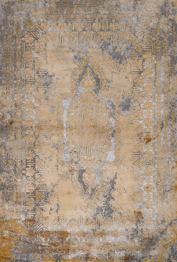 فرش ابریشم ماشینی مدرن و سنتی مناسب حال و پذیرایی برند دفه کد  ABRISHAM SM 699