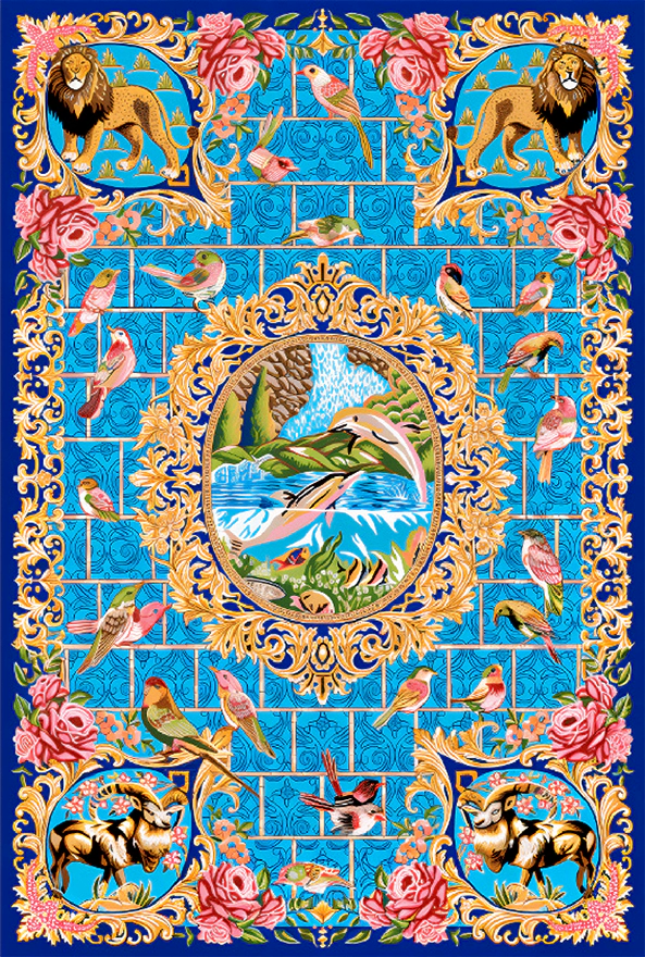 فرشینه و قالیچه سنتی و مدرن مناسب حال و پذیرایی برند دفه کد ZED SM 589