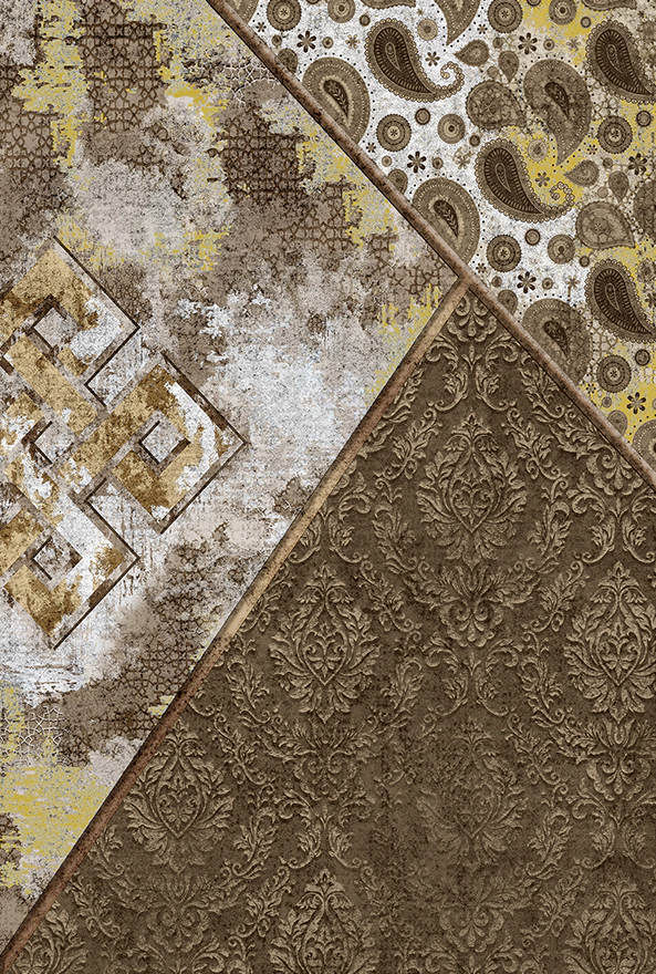 فرش ابریشم ماشینی مدرن و سنتی مناسب حال و پذیرایی برند دفه کد  ABRISHAM SM 706