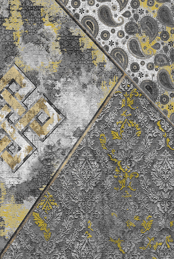 فرش ابریشم ماشینی مدرن و سنتی مناسب حال و پذیرایی برند دفه کد  ABRISHAM SM 707