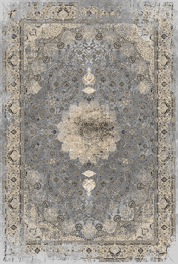 فرش ابریشم ماشینی مدرن و سنتی مناسب حال و پذیرایی برند دفه کد  ABRISHAM SM 712