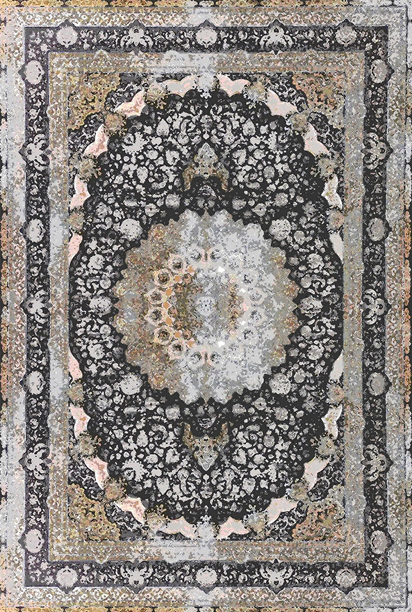 فرش ابریشم ماشینی مدرن و سنتی مناسب حال و پذیرایی برند دفه کد  ABRISHAM SM 731