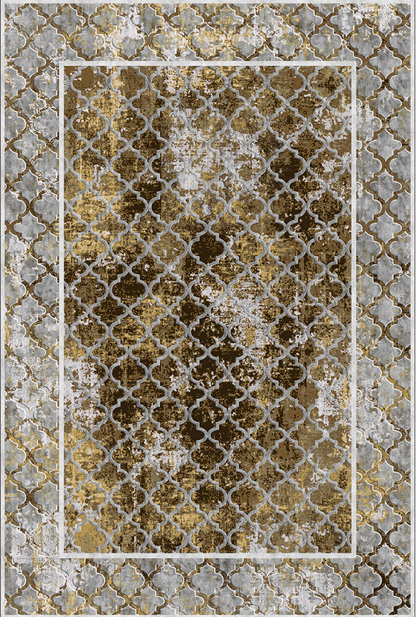 فرش ابریشم ماشینی مدرن و سنتی مناسب حال و پذیرایی برند دفه کد  ABRISHAM SM 737