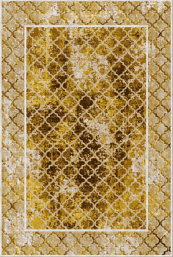 فرش ابریشم ماشینی مدرن و سنتی مناسب حال و پذیرایی برند دفه کد  ABRISHAM SM 738