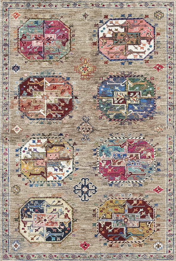 فرش ابریشم ماشینی مدرن و سنتی مناسب حال و پذیرایی برند دفه کد  ABRISHAM SM 745