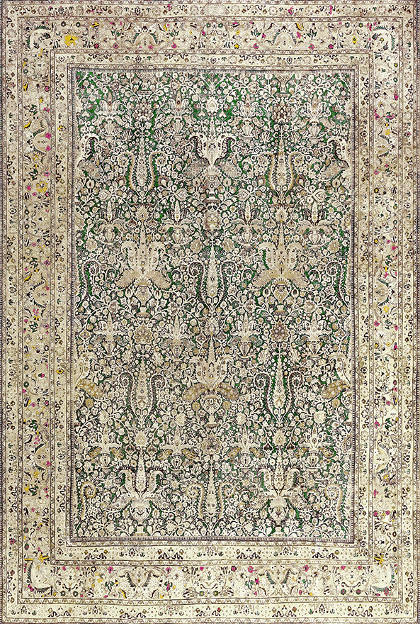 فرش ابریشم ماشینی مدرن و سنتی مناسب حال و پذیرایی برند دفه کد  ABRISHAM SM 749