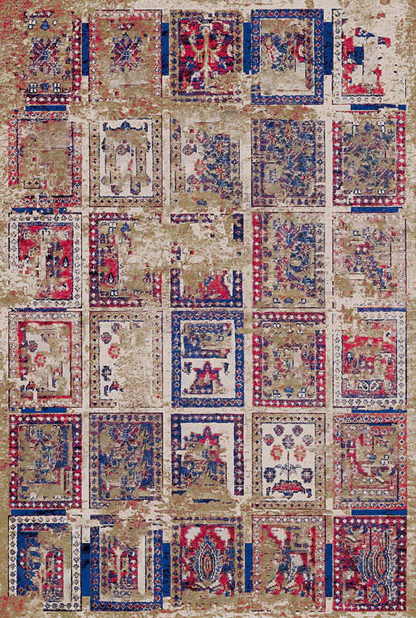 فرش ابریشم ماشینی مدرن و سنتی مناسب حال و پذیرایی برند دفه کد  ABRISHAM SM 750