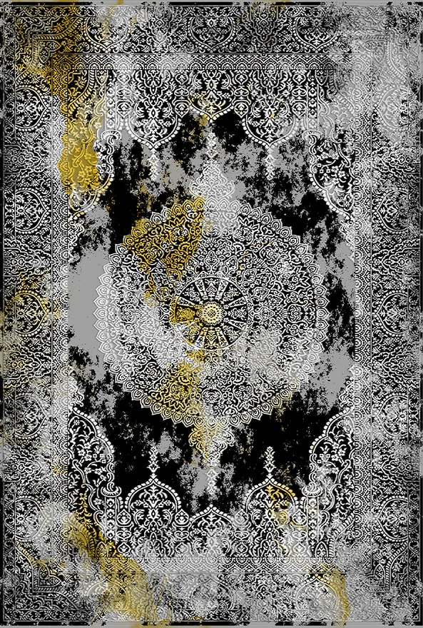 فرش ابریشم ماشینی مدرن و سنتی مناسب حال و پذیرایی برند دفه کد  ABRISHAM SM 754