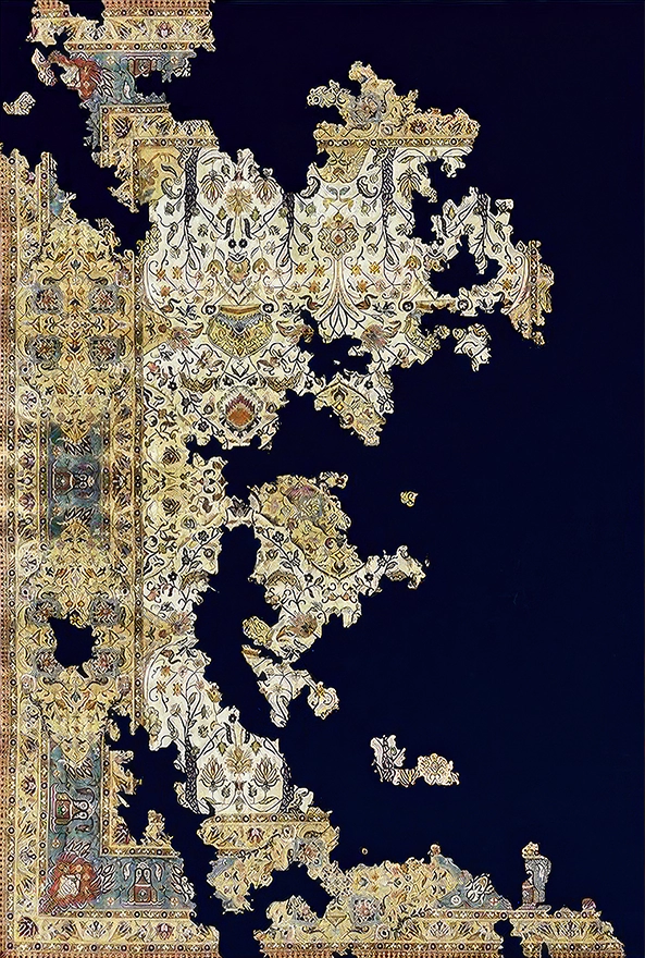 فرش ابریشم ماشینی مدرن و سنتی مناسب حال و پذیرایی برند دفه کد  ABRISHAM SM 770