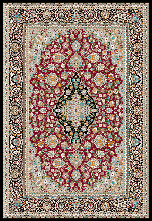 فرش ابریشم ماشینی مدرن و سنتی مناسب حال و پذیرایی برند دفه کد  ABRISHAM SM 773