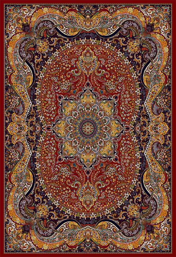 فرش ابریشم ماشینی مدرن و سنتی مناسب حال و پذیرایی برند دفه کد  ABRISHAM SM 777