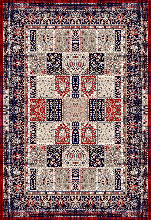 فرش ابریشم ماشینی مدرن و سنتی مناسب حال و پذیرایی برند دفه کد  ABRISHAM SM 778