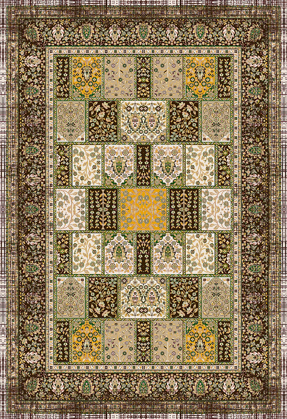 فرش ابریشم ماشینی مدرن و سنتی مناسب حال و پذیرایی برند دفه کد  ABRISHAM SM 779