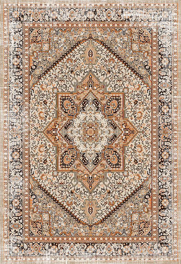 فرش ابریشم ماشینی مدرن و سنتی مناسب حال و پذیرایی برند دفه کد  ABRISHAM SM 788