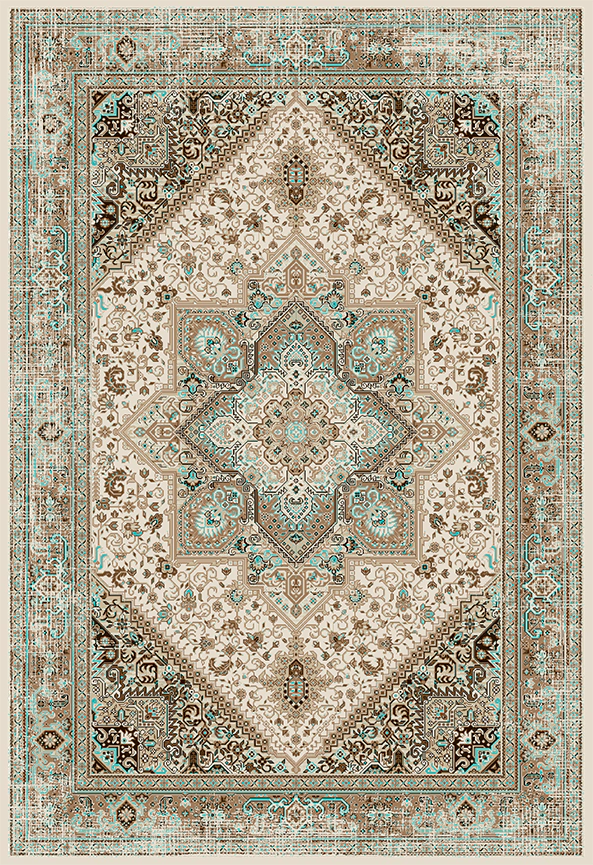 فرش ابریشم ماشینی مدرن و سنتی مناسب حال و پذیرایی برند دفه کد  ABRISHAM SM 791