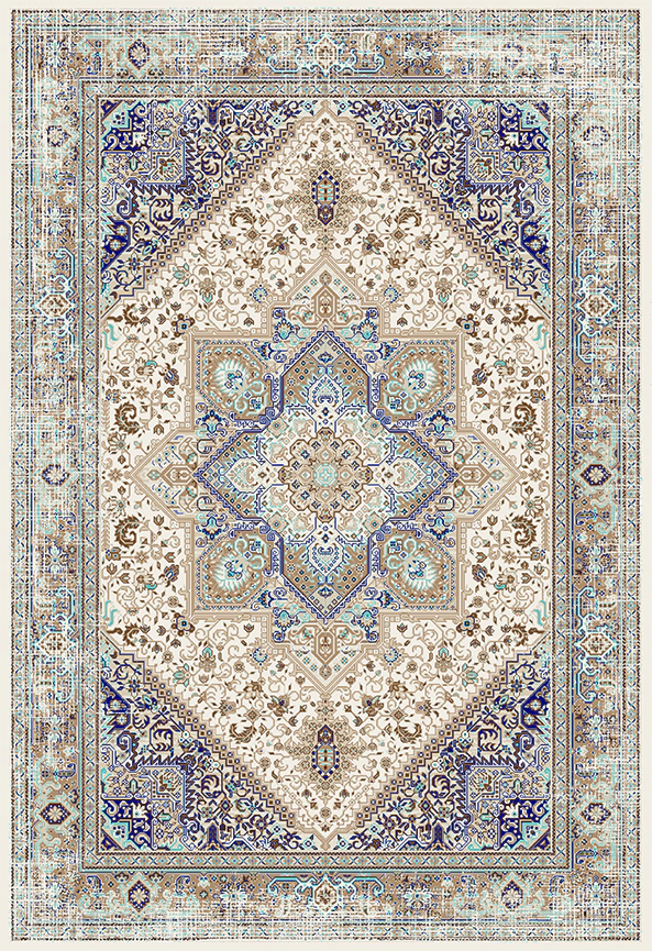 فرش ابریشم ماشینی مدرن و سنتی مناسب حال و پذیرایی برند دفه کد  ABRISHAM SM 792