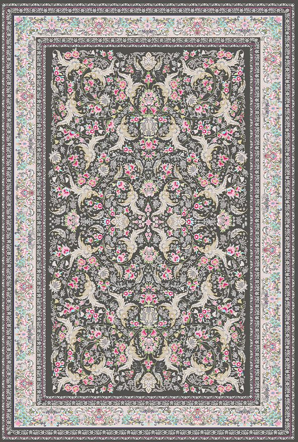 فرش ابریشم ماشینی مدرن و سنتی مناسب حال و پذیرایی برند دفه کد  ABRISHAM SM 803