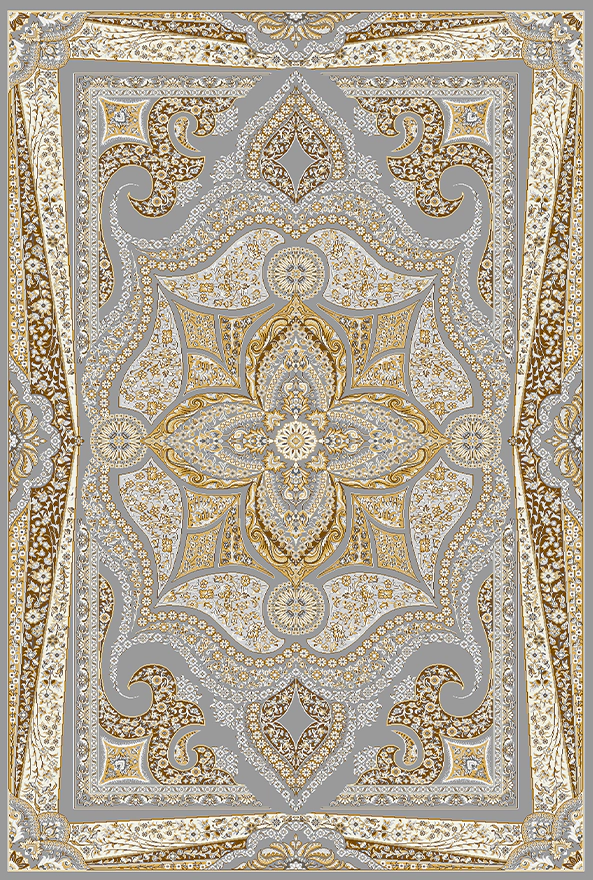 فرش ابریشم ماشینی مدرن و سنتی مناسب حال و پذیرایی برند دفه کد  ABRISHAM SM 804