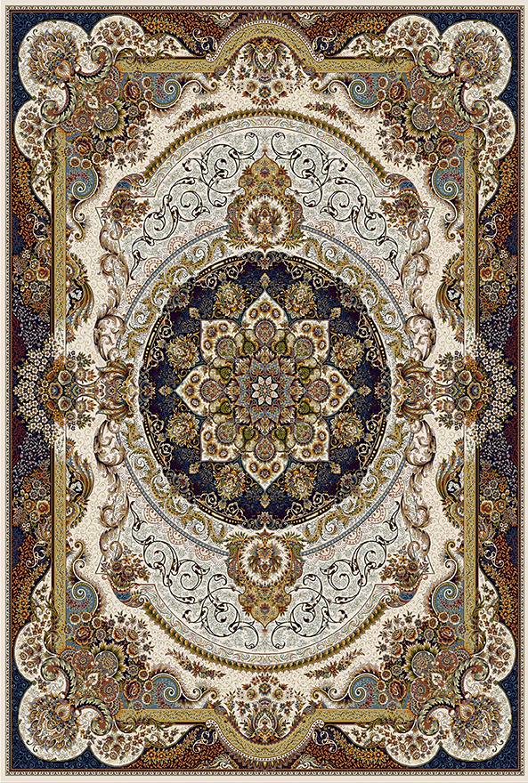 فرش ابریشم ماشینی مدرن و سنتی مناسب حال و پذیرایی برند دفه کد  ABRISHAM SM 806