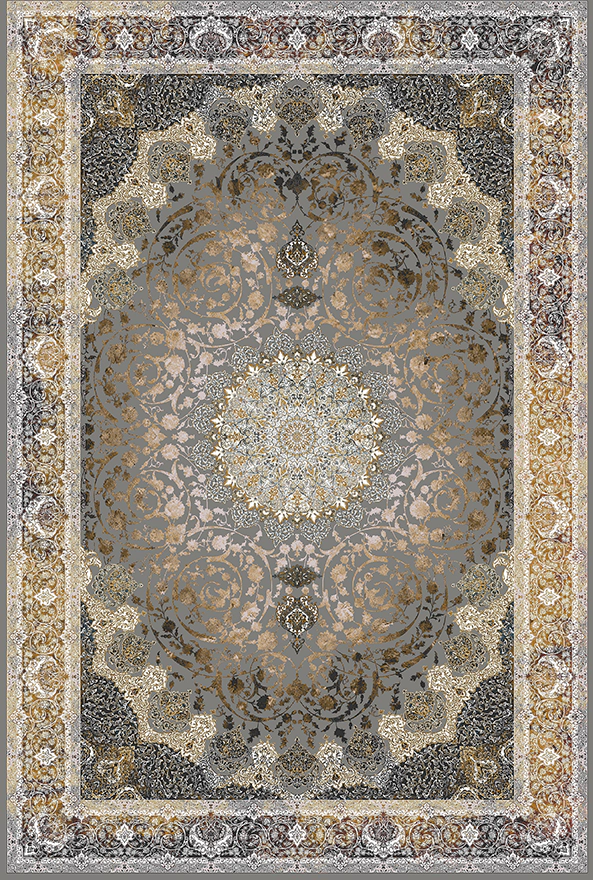 فرش ابریشم ماشینی مدرن و سنتی مناسب حال و پذیرایی برند دفه کد  ABRISHAM SM 813