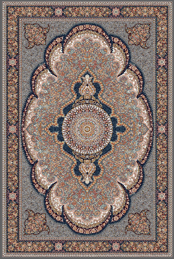 فرش ابریشم ماشینی مدرن و سنتی مناسب حال و پذیرایی برند دفه کد  ABRISHAM SM 823