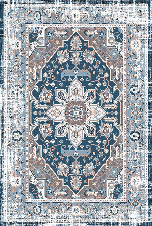 فرش ابریشم ماشینی مدرن و سنتی مناسب حال و پذیرایی برند دفه کد  ABRISHAM SM 824