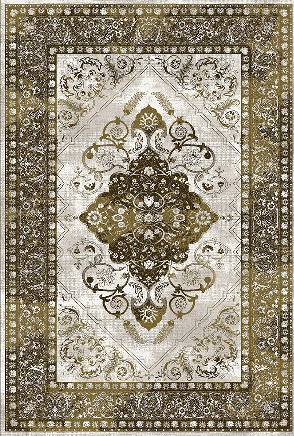 فرش ابریشم ماشینی مدرن و سنتی مناسب حال و پذیرایی برند دفه کد  ABRISHAM SM 828