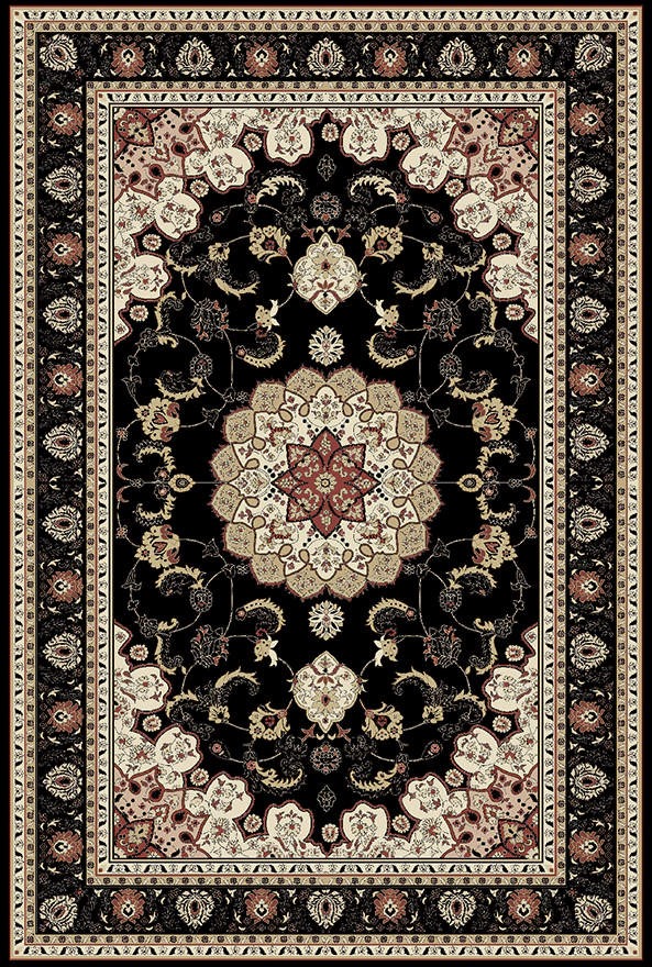 فرش ابریشم ماشینی مدرن و سنتی مناسب حال و پذیرایی برند دفه کد  ABRISHAM SM 830