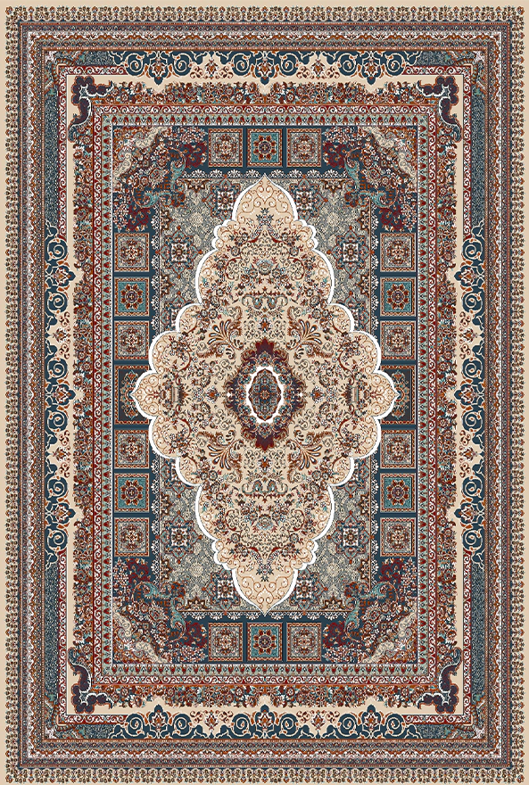 فرش ابریشم ماشینی مدرن و سنتی مناسب حال و پذیرایی برند دفه کد  ABRISHAM SM 832