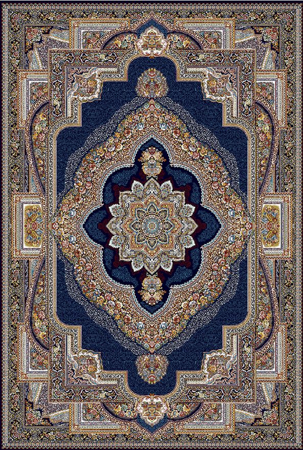 فرش ابریشم ماشینی مدرن و سنتی مناسب حال و پذیرایی برند دفه کد  ABRISHAM SM 834