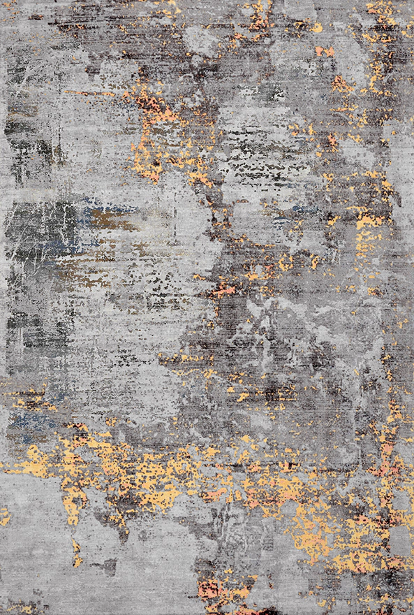 فرش ابریشم ماشینی مدرن و سنتی مناسب حال و پذیرایی برند دفه کد  ABRISHAM SM 843