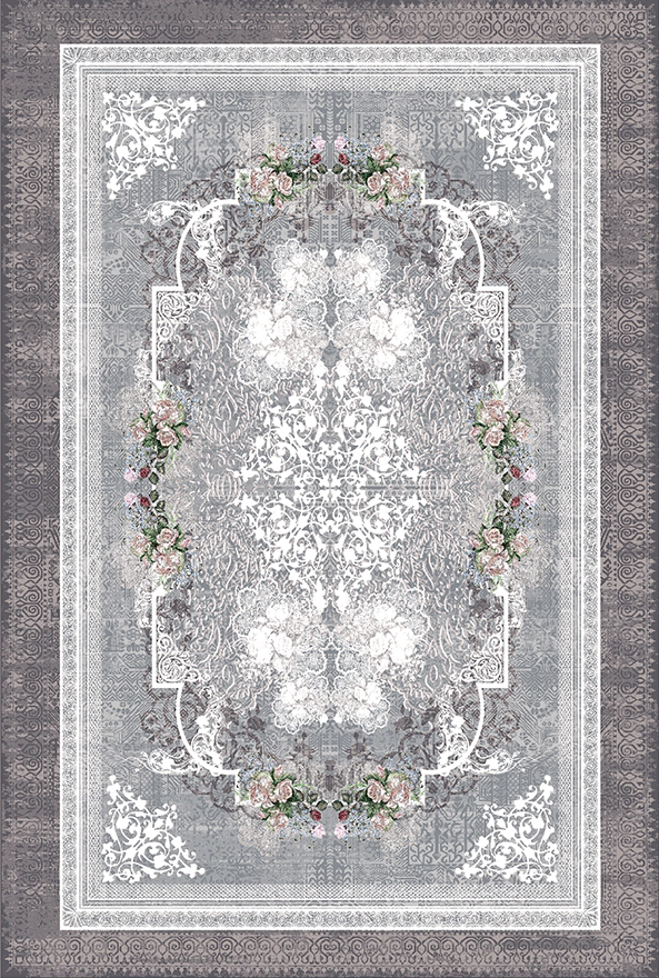 فرش ابریشم ماشینی مدرن و سنتی مناسب حال و پذیرایی برند دفه کد  ABRISHAM SM 844