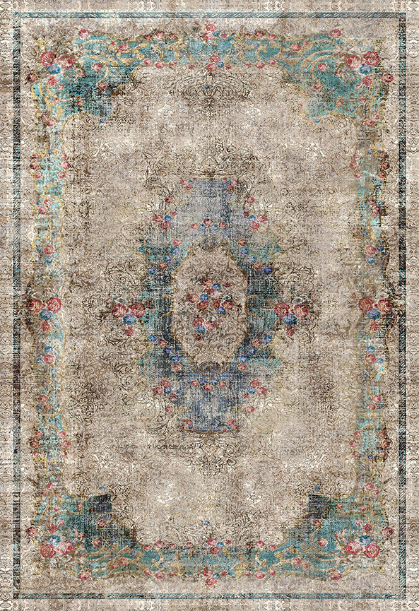 فرش ابریشم ماشینی مدرن و سنتی مناسب حال و پذیرایی برند دفه کد  ABRISHAM SM 850