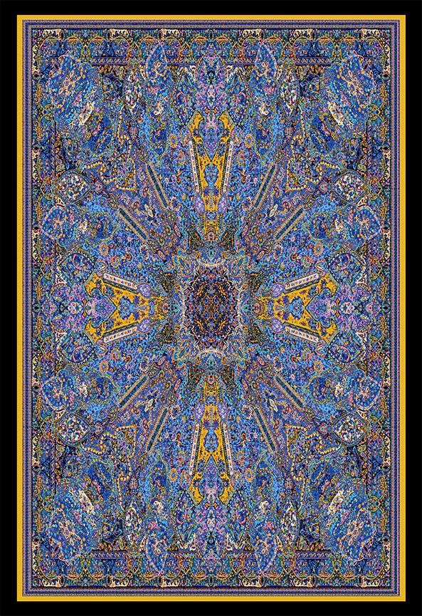 فرش ابریشم ماشینی مدرن و سنتی مناسب حال و پذیرایی برند دفه کد  ABRISHAM SM 858