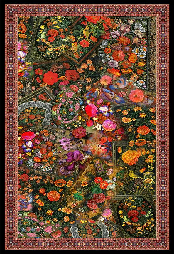 فرش ابریشم ماشینی مدرن و سنتی مناسب حال و پذیرایی برند دفه کد  ABRISHAM SM 859