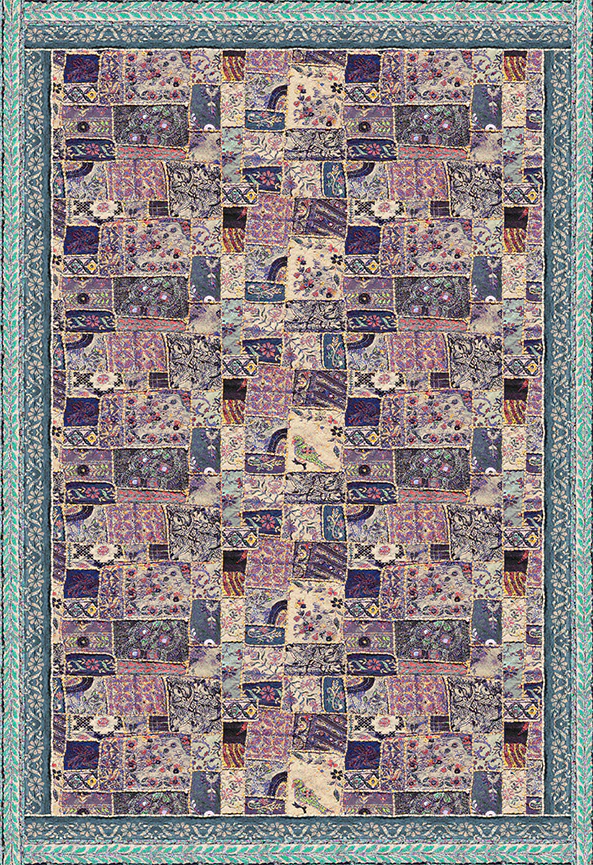 فرش ابریشم ماشینی مدرن و سنتی مناسب حال و پذیرایی برند دفه کد  ABRISHAM SM 861