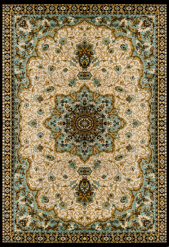 فرش ابریشم ماشینی مدرن و سنتی مناسب حال و پذیرایی برند دفه کد  ABRISHAM SM 865