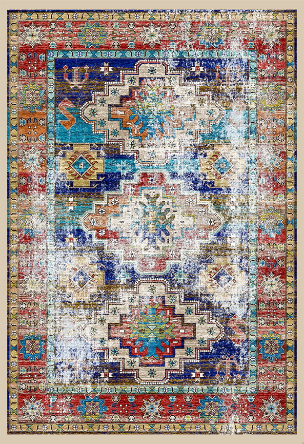 فرش ابریشم ماشینی مدرن و سنتی مناسب حال و پذیرایی برند دفه کد  ABRISHAM SM 866