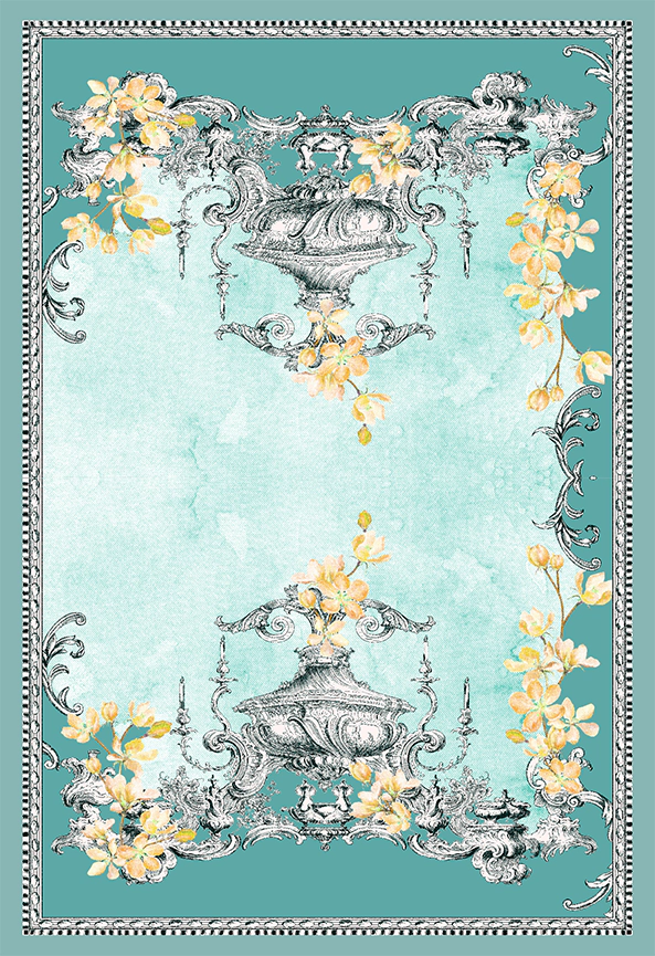 فرش ابریشم ماشینی مدرن و سنتی مناسب حال و پذیرایی برند دفه کد  ABRISHAM SM 868