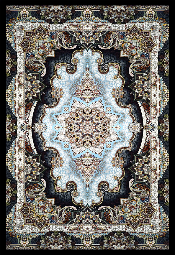 فرش ابریشم ماشینی مدرن و سنتی مناسب حال و پذیرایی برند دفه کد  ABRISHAM SM 880