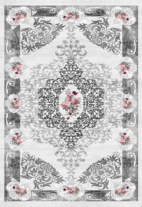 فرش ابریشم ماشینی مدرن و سنتی مناسب حال و پذیرایی برند دفه کد  ABRISHAM SM 882