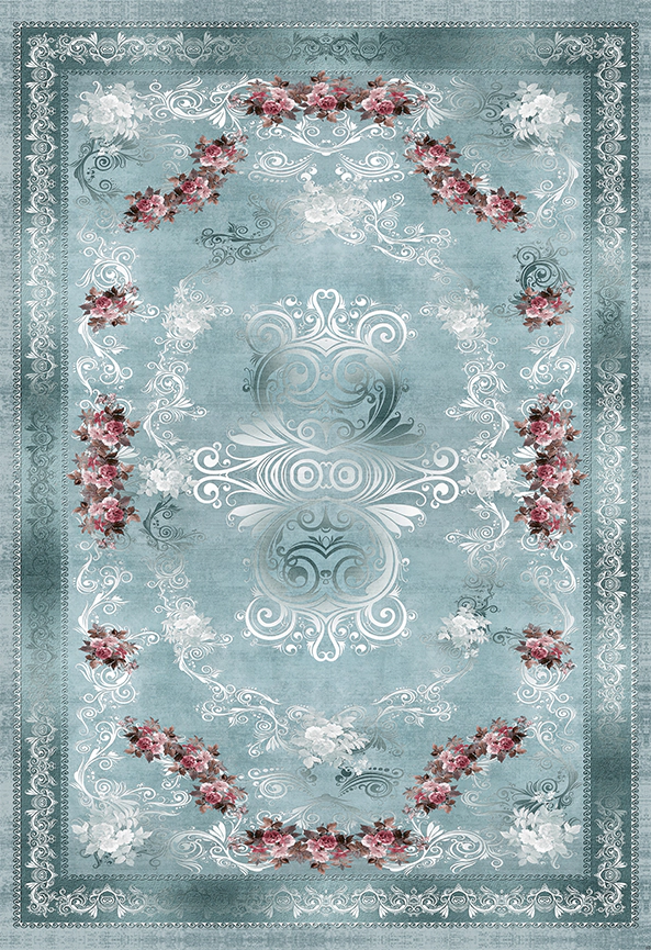 فرش ابریشم ماشینی مدرن و سنتی مناسب حال و پذیرایی برند دفه کد  ABRISHAM SM 883